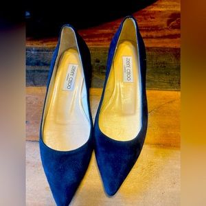 Jimmy Choo- Blue Suede Flats Size 36 1/2 - 6.5